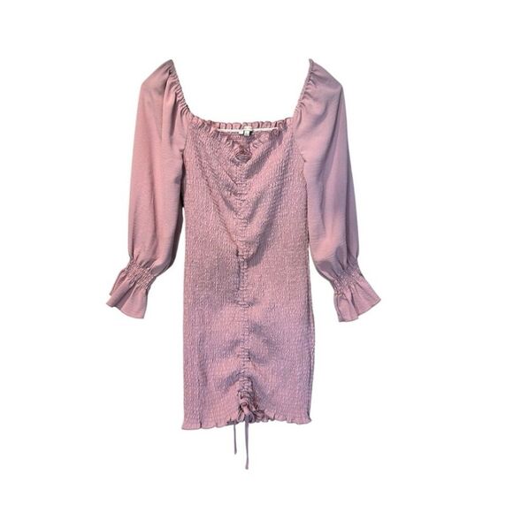 Love Tree Purple Smocked Cottage Mini Dress Large - Picture 1 of 6